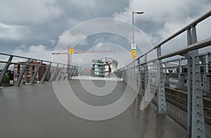 Approaching Pandora street from Johnson drawbridge