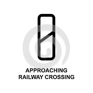 approaching railway crossing sign icon. Element of railway signs for mobile concept and web apps. Detailed approaching railway cro