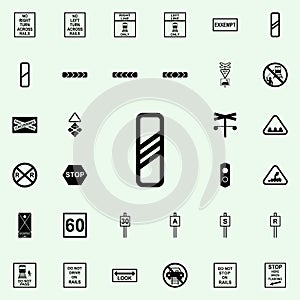 approaching railway crossing sign icon. Railway Warnings icons universal set for web and mobile