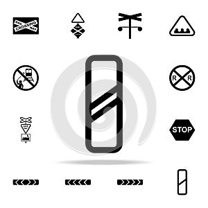 approaching railway crossing sign icon. Railway Warnings icons universal set for web and mobile