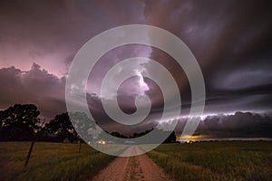 Approaching Storm Producing Lightning in Northeastern Nebraska