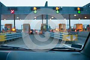 Approaching the toll booth photo