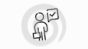 Approval line icon for modern concepts, web and apps on white background. Motion gaphic.