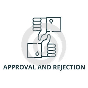 Approval and rejection line icon, vector. Approval and rejection outline sign, concept symbol, flat illustration