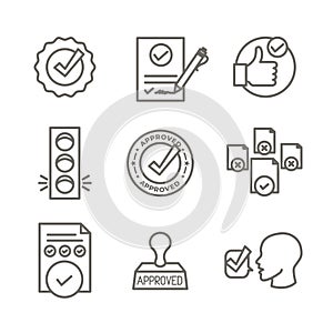 Approval and Signature Icon Set - Stamp and version icons