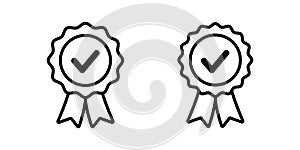 Approval vector icon. certified seal isolated. approved stamp sign. accepted emblem illustartion on white background