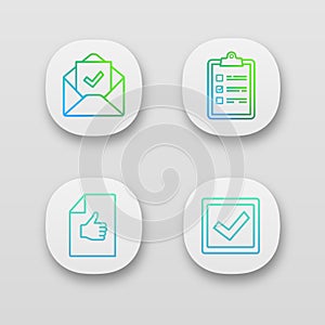 Approve app icons set