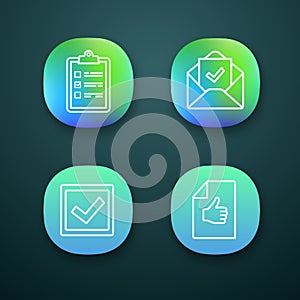 Approve app icons set