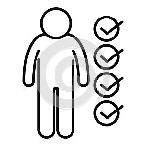 Approve candidate work icon outline vector. Promotion human