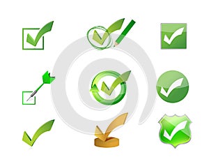 approve check marks icon set illustration design