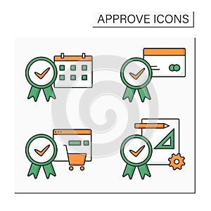 Approve color icons set