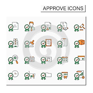 Approve color icons set