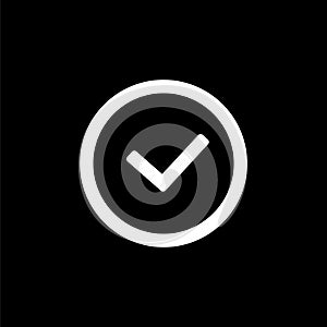 Approve icon for simple flat style ui design