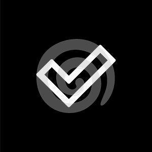 Approve icon for simple flat style ui design
