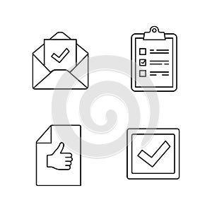 Approve linear icons set