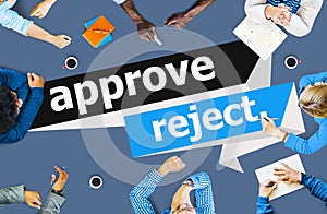 Approve Reject Cancelled Decision Selection Concept