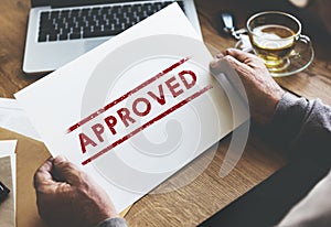 Approved Agreement Authorized Stamp Mark Concept photo