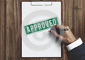 Approved Agreement Authorized Stamp Mark Concept