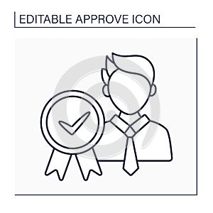 Approved candidate line icon