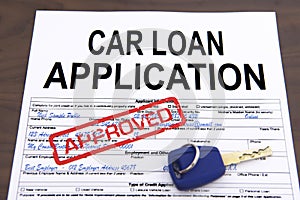 Approved car loan application form photo