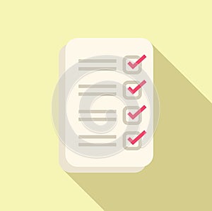 Approved clipboard registration icon flat vector. Profile code factor
