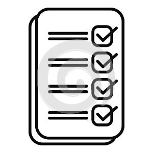 Approved clipboard registration icon outline vector. Profile code factor