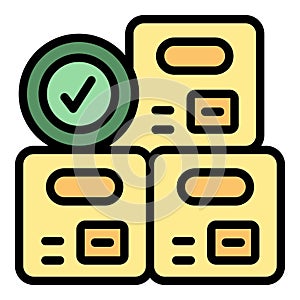 Approved control icon vector flat
