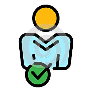 Approved credibility icon color outline vector