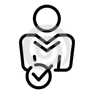 Approved credibility icon, outline style photo