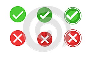 approved and denied icon set