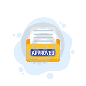 approved documents, folder vector icon