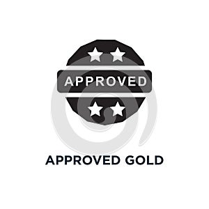 Approved gold icon. Simple element illustration. Approved gold c