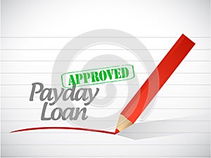 Approved payday loan stamp illustration design
