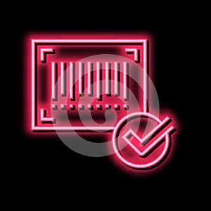 approved qr code neon glow icon illustration