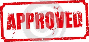Approved red rubber stamp.
