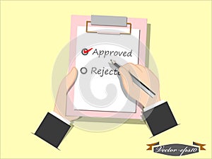 Approved or rejected check list concept