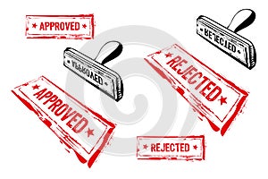 Approved and rejected rubber stamp