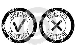 Approved and rejected rubber stamp black color