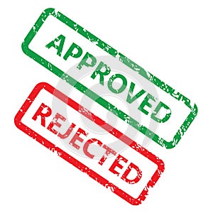 Approved and rejected rubber stamp to positive and negative result