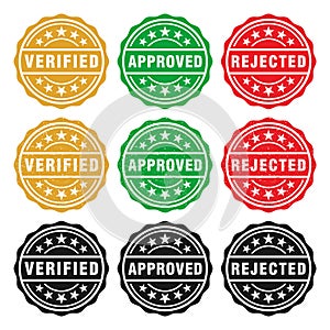 Approved & Rejected Stamp clipart set