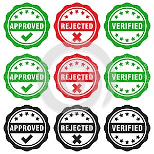 Approved, Rejected and Verified stamp