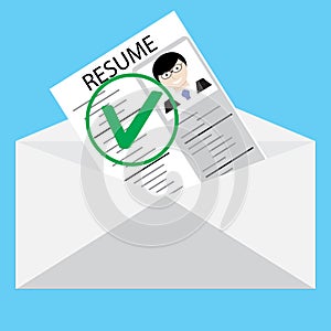 Approved resume. Letter vector work