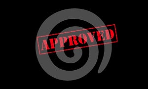 approved rubber stamp on a black background stencil
