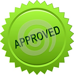 Approved seal stamp green