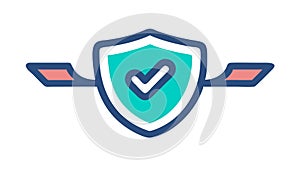 Approved Security Shield Icon, Verified Protection Symbol, vector design Generative AI