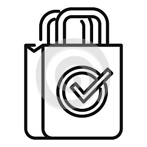 Approved shopping commerce icon outline vector. Change claim