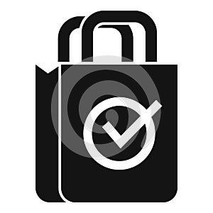 Approved shopping commerce icon simple vector. Change claim