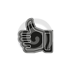 approved sign - hand thumb up icon - vector like, social media symbol