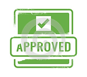 Approved stamp with check mark