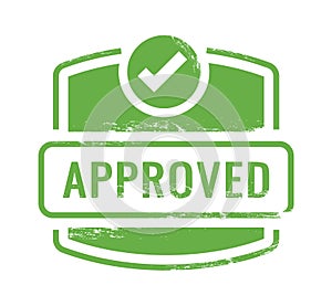Approved stamp green color design